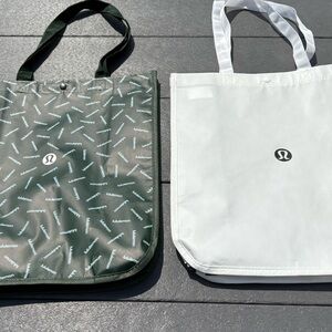 lululemon athletica Green and White Tote Bags